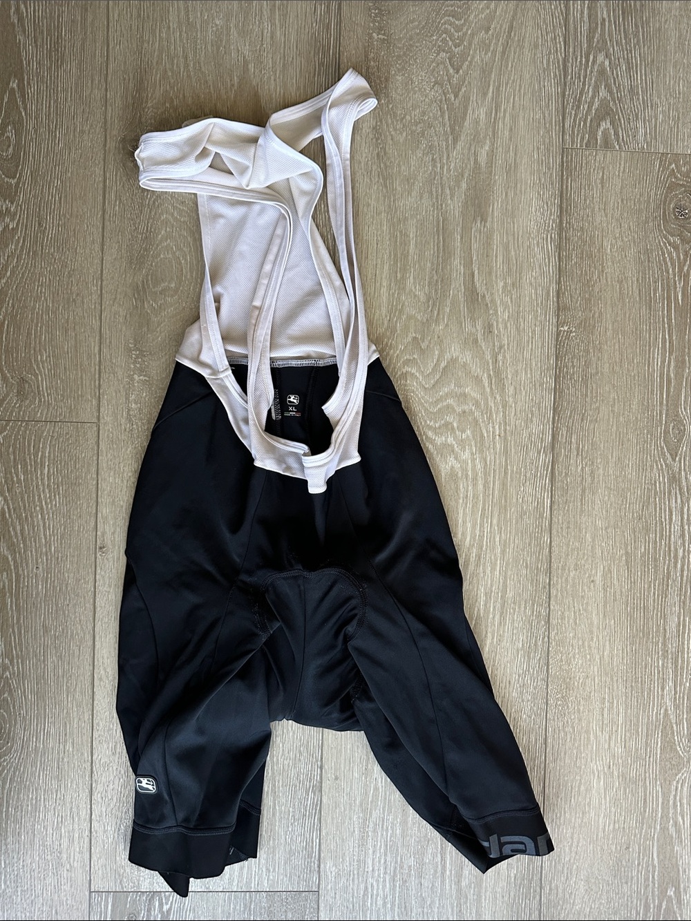 Men's Black Cycling Bib Shorts with White Straps